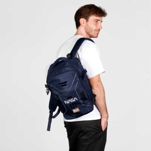 Rucsac cu licenta oficiala, pentru calatorii cu avionul, impemeabil, 20 L, 25x20x40 cm, NASA, Albastru - Img 7