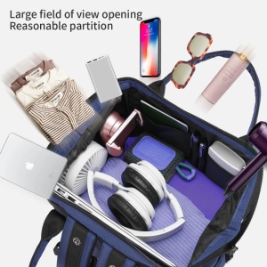 Rucsac dama 14", multifunctional, impermeabil cu buzunar antifurt, Tigernu, 25x16x38 cm, Albastru - Img 6
