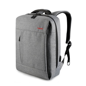 Rucsac laptop 14" smart casual, robust, impermeabil, cu port USB, Tigernu, 39x17x41 cm, Gri