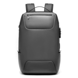 Rucsac laptop 15.6", business casual, impermeabil cu cifru antifurt si port de incarcare USB, GETICS, 30x16x47 cm, Gri - Img 2
