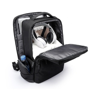 Rucsac laptop 15.6", casual business, impermeabil cu port USB, BANGE, 46x33x19 cm, Negru - Img 4