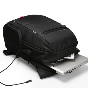 Rucsac laptop 15.6", cu port de incarcare USB si compartiment antisoc, Kingsons, 46x31x19 cm, Negru - Img 2