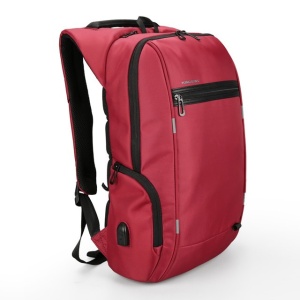 Rucsac laptop 15.6", cu port de incarcare USB si compartiment antisoc, Kingsons, 46x31x13 cm, Rosu - Img 1