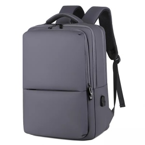 Rucsac laptop 15.6" pentru calatorii, impermeabil, cu port de incarcare USB, GETICS, 45x30x15 cm, Gri