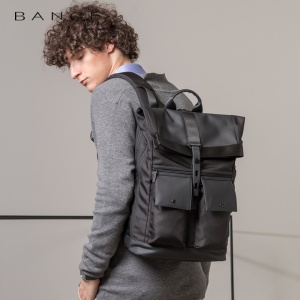 Rucsac laptop 15.6", smart casual, design pelerin, expandabil, impermeabil, BANGE, 48x30x17cm, Negru - Img 8