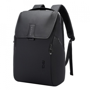 Rucsac laptop 15.6", smart casual, design pelerin unisex, impermeabil, BANGE, 46x30x19 cm, Negru