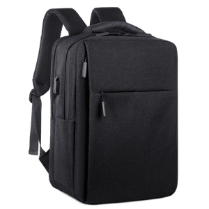 Rucsac laptop 15.6", smart casual, impermeabil, cu port USB, GETICS, 40x30x15 cm, Negru