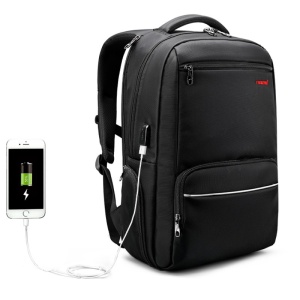 Rucsac laptop 15.6" smart casual, impermeabil, cu port USB, Tigernu, 47x30x18 cm, Negru - Img 2