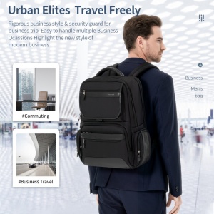 Rucsac laptop 17", smart business pentru calatorii, Tigernu, 32x20x47 cm, Negru - Img 8