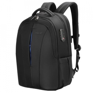 Rucsac laptop 17", smart casual pentru calatorii, expandabil, cu cifru TSA antifurt si port USB, Tigernu, 33x15x48 cm, Negru