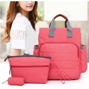 Rucsac pentru mamici, multifunctional, cu accesorii, impermeabil, Insular, Roz