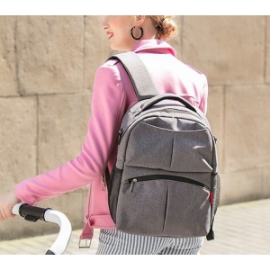 Rucsac pentru mamici, multifunctional, cu spatiu mare de depozitare, port USB, Insular, Gri - Img 7