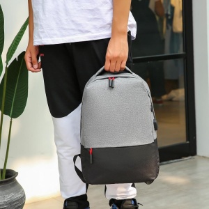 Set rucsac 15.6" casual minimalist, geanta de umar si portofel pentru adolescenti, GETICS, Negru/Gri - Img 7