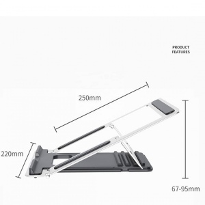 Suport ergonomic laptop, usor, 4 trepte inaltime, marime universala, Escalate, Argintiu - Img 4