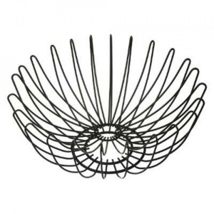 Cos pentru fructe cu pereti dubli din sarma, Escalate, 16,5 x 36,5 cm, Negru