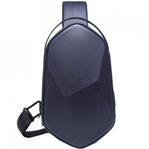 Geanta crossbody, de umar sau de mana tip sling, cu port de incarcare USB 3.0, Bange, 30x11x17 cm, Albastra - Img 2