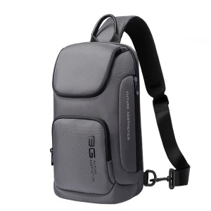 Geanta crossbody, de umar sau de mana, unisex, impermeabila, Bange, 34x17.5x11 cm, Gri