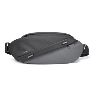 Geanta crossbody/de umar unisex, tip borseta, Bange, Neagra/Gri - Img 2