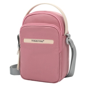 Geanta de umar, de piept sau de mana, sport casual, impermeabila, Tigernu, 12.5x6.5x18.5 cm, Roz