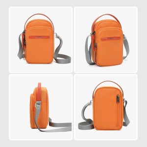 Geanta de umar, de piept sau de mana, sport casual, impermeabila, Tigernu, 12.5x6.5x18.5 cm, Portocalie - Img 7