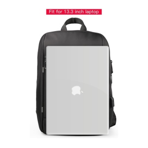 Geanta laptop 13.3", de umar, de piept sau de mana tip sling, antifurt, cu port de incarcare USB, Kingsons, 40x23.5x11 cm, Neagra - Img 3