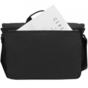 Geanta laptop 15.6", de umar sau de mana, tip messenger, impermeabila, Bange, 35x11x27 cm, Neagra - Img 3