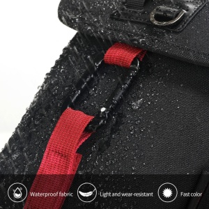 Geanta sport casual de umar sau de piept, TIGERNU, 19.5x3x15 cm, Neagra cu rosu - Img 4