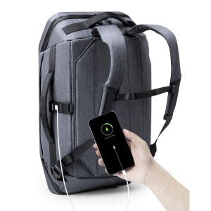 Rucsac 15.6" smart casual pentru calatorii, multifunctional cu port USB, KINCASE, 32x21x55 cm, Gri - Img 7
