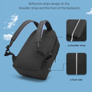 Rucsac 15.6" sport casual, impermeabil, TIGERNU, 29x16x44 cm, Negru - Img 7