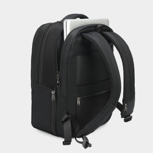 Rucsac laptop 14" smart business, impermeabil, cu orificiu pentru cabluri audio, Tigernu, 42x29x16 cm, Negru - Img 4