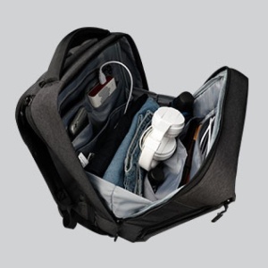 Rucsac laptop 14" smart casual, robust, impermeabil, cu port USB, Tigernu, 39x17x41 cm, Gri - Img 2