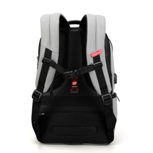 Rucsac laptop 15.6" business casual, impermeabil, cu port USB, Tigernu, 30x16x47 cm, Gri - Img 6