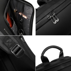 Rucsac laptop 15.6" business, impermeabil cu design plic, Bange, 30.5x18x46 cm, Negru - Img 4