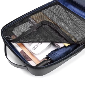 Rucsac laptop 15.6" business ingust, cu port de incarcare USB si detalii din piele ecologica, GETICS, 30x13x42 cm, Negru - Img 3
