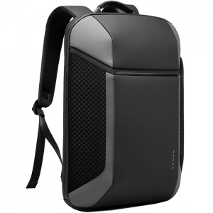 Rucsac laptop 15.6", casual business, impermeabil, cu aspect futurist 3D carbon, BANGE, 47.5x30x12 cm, Gri - Img 2