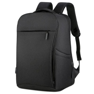 Rucsac laptop 15.6" casual, impermeabil, cu port incarcare USB, GETICS, 33x17x45 cm, Negru