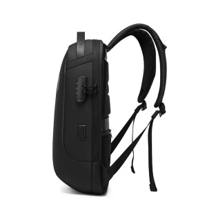 Rucsac laptop 15.6", casual, impermeabil, cu sistem antifurt, port de incarcare USB, BANGE, 48x15x32 cm, Negru - Img 3