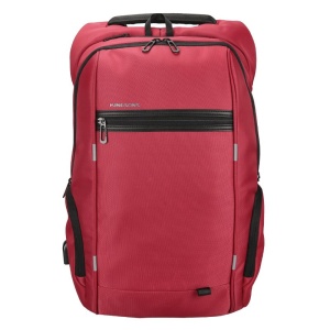 Rucsac laptop 15.6", cu port de incarcare USB si compartiment antisoc, Kingsons, 46x31x13 cm, Rosu - Img 2