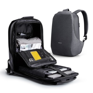 Rucsac laptop 15.6", cu port de incarcare USB, sistem antifurt TSA si deschidere la 180 grade, Kingsons, 31x16x46 cm, Gri inchis - Img 2