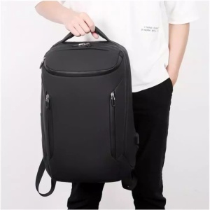 Rucsac laptop 15.6", impermeabil, cu port de incarcare USB, GETICS, 47x32x16 cm, Negru - Img 8