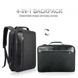 Rucsac laptop 15.6" smart business, convertibil, cu port de incarcare USB, Tigernu, 29x13x43 cm, Negru - Img 2