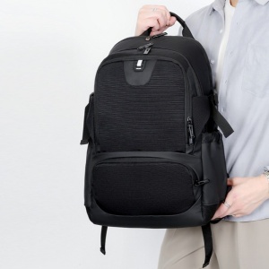 Rucsac laptop 15.6" smart casual, cu port de incarcare USB, GETICS, 46x30x22 cm, Negru - Img 9