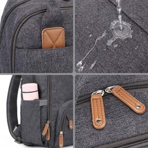 Rucsac multifunctional pentru mamici, impermeabil, Escalate, 44X32X22 cm, Gri - Img 6