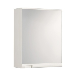 Dulap din plastic pentru cosmetice, cu usa culisanta si oglinda, Escalate, 35x45x15 cm, Alb