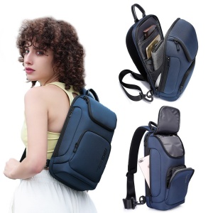 Geanta crossbody, de umar sau de mana, unisex, impermeabila, Bange, 34x17.5x11 cm, Albastra - Img 6