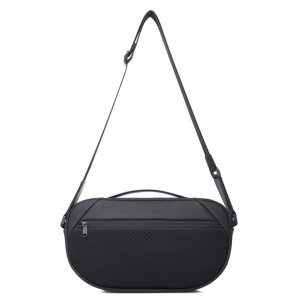 Geanta crossbody/de umar unisex, casual, tip borseta, Bange, 34x6x19 cm, Neagra - Img 4