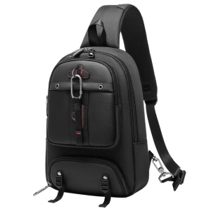 Geanta de umar, de piept sau de mana casual, impermeabila, GETICS, 20x7x30cm, Neagra