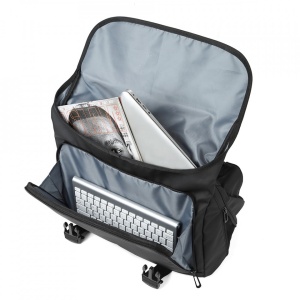 Geanta laptop 15.6", de umar sau de piept, tip messenger, expandabila, GETICS, 43x16x32 cm, Gri - Img 3