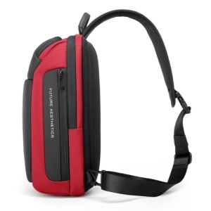 Rucsac crossbody, de umar sau de mana, unisex, impermeabil, Bange, 36x20.5x10.5 cm, Rosu - Img 5