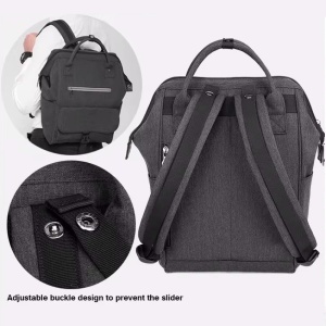 Rucsac dama 14", multifunctional, impermeabil cu buzunar antifurt, Tigernu, 25x16x38 cm, Negru oxford - Img 7